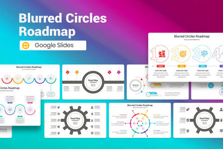 Blurred Circles Roadmap Google Slides Template, Tema do Google Slides, 13120, Negócios — PoweredTemplate.com