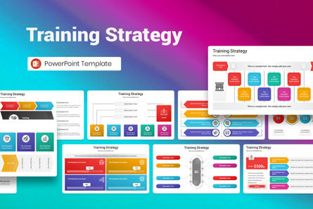 Training Strategy PowerPoint Template, Modello PowerPoint, 13128, Lavoro — PoweredTemplate.com