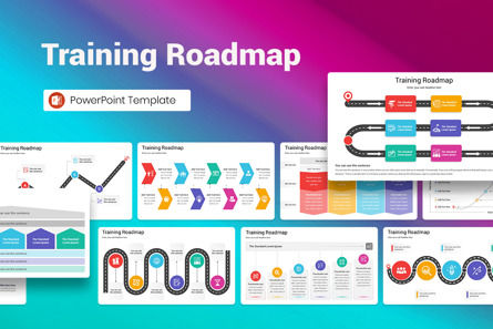 Training Roadmap PowerPoint Template, PowerPoint-sjabloon, 13139, Bedrijf — PoweredTemplate.com