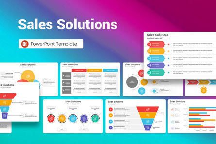 Sales Solutions PowerPoint Template, PowerPoint Template, 13147, Business — PoweredTemplate.com
