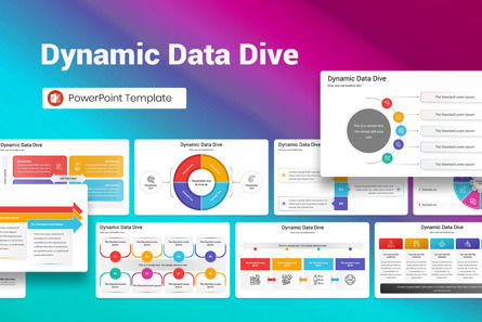 Dynamic Data Dive PowerPoint Template, PowerPoint Template, 13148, Business — PoweredTemplate.com