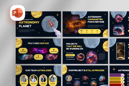 Astronomy - PowerPoint Template, 파워 포인트 템플릿, 13157, Education & Training — PoweredTemplate.com
