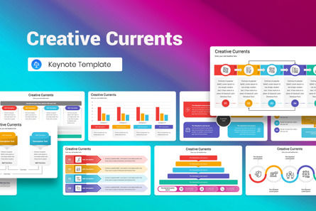 Creative Currents Keynote Template, Template Keynote, 13161, Bisnis — PoweredTemplate.com