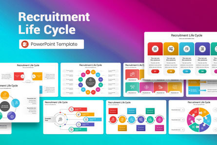 Recruitment Life Cycle PowerPoint Template, PowerPoint Template, 13166, Business — PoweredTemplate.com