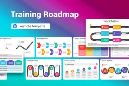 Training Roadmap Keynote Template, Modele Keynote, 13174, Business — PoweredTemplate.com