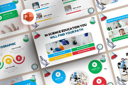 Science Education - PowerPoint Template, 파워 포인트 템플릿, 13182, Education & Training — PoweredTemplate.com