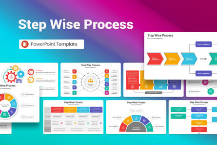 Step Wise Process PowerPoint Template, Modello PowerPoint, 13192, Lavoro — PoweredTemplate.com