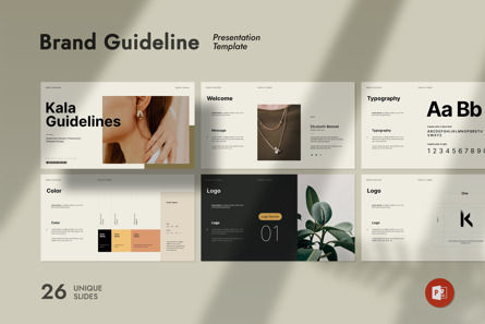 Brand Guideline Template, PowerPoint-sjabloon, 13198, Bedrijf — PoweredTemplate.com