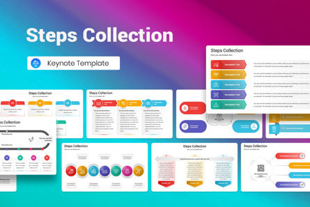 Steps Collection Keynote Template, Template Keynote, 13208, Bisnis — PoweredTemplate.com
