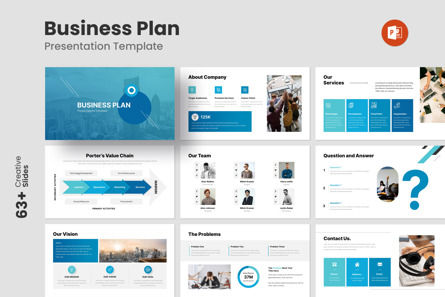 Business Plan PowerPoint Template, PowerPoint模板, 13214, 商业 — PoweredTemplate.com