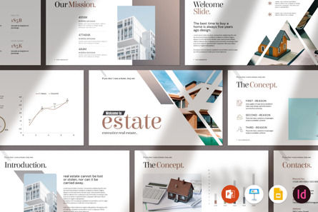 Real Estate Presentation Template, PowerPoint-Vorlage, 13215, Immobilien — PoweredTemplate.com