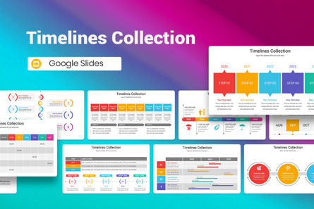 Timelines Collection Google Slides Template, Google 슬라이드 테마, 13237, 비즈니스 — PoweredTemplate.com