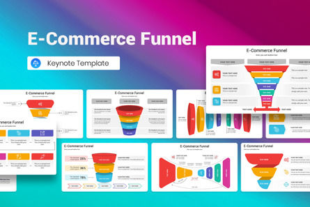 E-Commerce Funnel Keynote Template, Apple基調講演テンプレート, 13244, ビジネス — PoweredTemplate.com