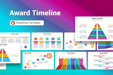 Award Timeline PowerPoint Template, PowerPoint-sjabloon, 13245, Bedrijf — PoweredTemplate.com