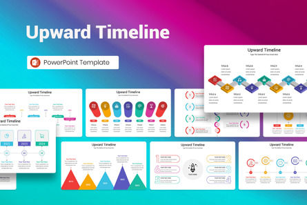 Upward Timeline PowerPoint Template, PowerPoint Template, 13249, Business — PoweredTemplate.com