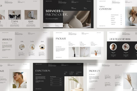 Services Pricing Guide Presentation Template, Modele PowerPoint, 13250, Business — PoweredTemplate.com