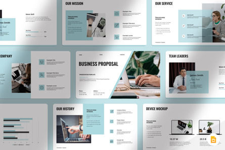 Business Proposal Google Slides Template, Google Presentaties-thema, 13251, Bedrijf — PoweredTemplate.com