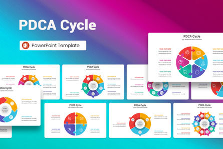 PDCA Cycle PowerPoint Template, PowerPoint Template, 13252, Business — PoweredTemplate.com