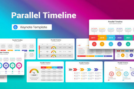 Parallel Timeline Keynote Template, Plantilla de Keynote, 13260, Negocios — PoweredTemplate.com