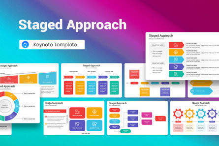 Staged Approach Keynote Template, Template Keynote, 13264, Bisnis — PoweredTemplate.com