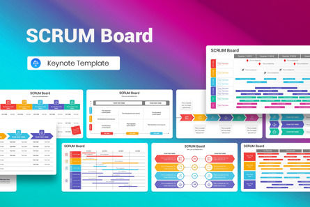 SCRUM Board Keynote Template, Modele Keynote, 13266, Business — PoweredTemplate.com