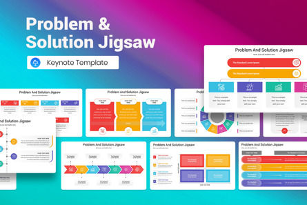 Problem And Solution Jigsaw Keynote Template, Keynote Template, 13268, Business — PoweredTemplate.com