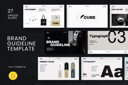 Cube - Brand Guidelines Template, Theme Google Slides, 13272, Business — PoweredTemplate.com