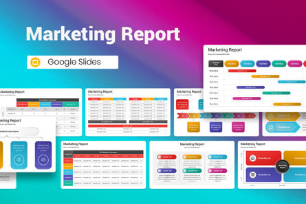 Marketing Report Google Slides Template, Theme Google Slides, 13283, Business — PoweredTemplate.com