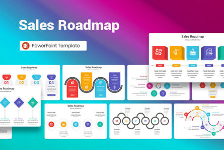 Sales Roadmap PowerPoint Template, PowerPoint Template, 13286, Business — PoweredTemplate.com