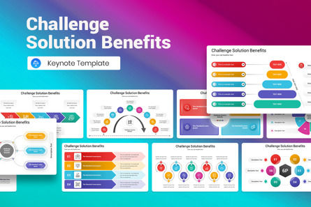 Challenge Solution Benefits Keynote Template, Keynote-sjabloon, 13291, Bedrijf — PoweredTemplate.com