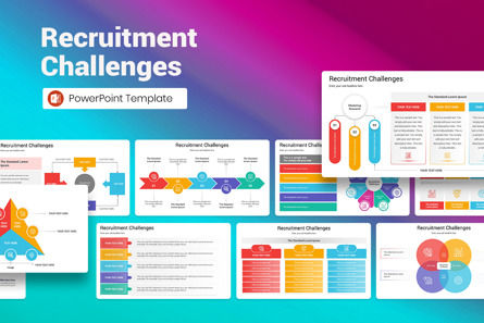 Recruitment Challenges PowerPoint Template, Modelo do PowerPoint, 13295, Negócios — PoweredTemplate.com