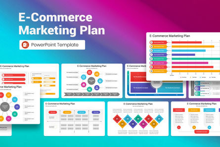 E-Commerce Marketing Plan PowerPoint Template, PowerPoint Template, 13297, Business — PoweredTemplate.com
