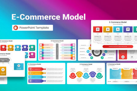 E-Commerce Model PowerPoint Template, PowerPoint Template, 13304, Business — PoweredTemplate.com