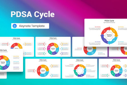 PDSA Cycle Keynote Template, Apple Keynote 템플릿, 13319, 비즈니스 — PoweredTemplate.com