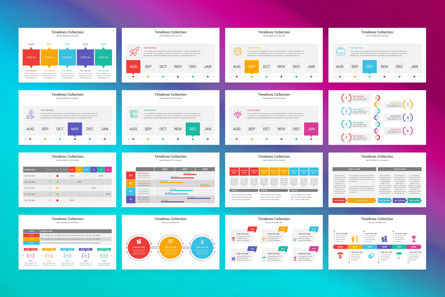 Timelines Collection PowerPoint Template, スライド 2, 13320, ビジネス — PoweredTemplate.com