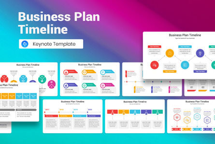 Business Plan Timeline Keynote Template, Apple基調講演テンプレート, 13327, ビジネス — PoweredTemplate.com