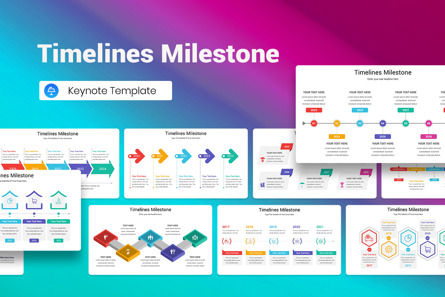 Timelines Milestone Keynote Template, 苹果主题演讲模板, 13341, 商业 — PoweredTemplate.com