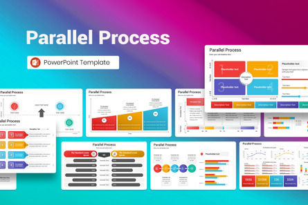 Parallel Process PowerPoint Template, 파워 포인트 템플릿, 13349, 비즈니스 — PoweredTemplate.com