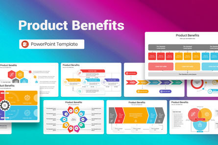 Product Benefits PowerPoint Template, Plantilla de PowerPoint, 13350, Negocios — PoweredTemplate.com