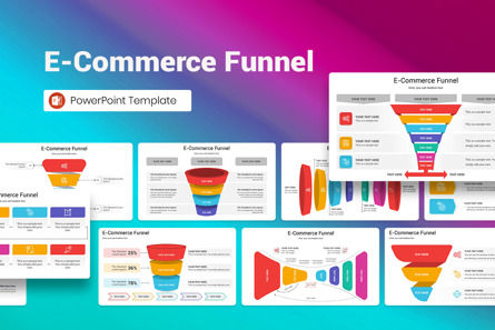 E-Commerce Funnel PowerPoint Template, PowerPoint Template, 13366, Business — PoweredTemplate.com