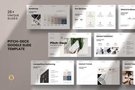 Pitch-Deck Google Slide Template, Googleスライドのテーマ, 13370, ビジネス — PoweredTemplate.com