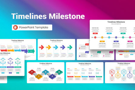 Timelines Milestone PowerPoint Template, Modele PowerPoint, 13374, Business — PoweredTemplate.com