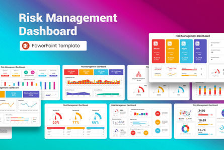 Risk Management Dashboard PowerPoint Template, PowerPoint模板, 13375, 商业 — PoweredTemplate.com