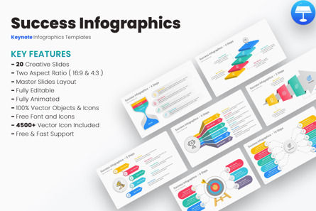 Success Infographics Keynote Presentation Templates, Keynote-sjabloon, 13378, Bedrijf — PoweredTemplate.com