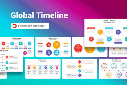 Global Timeline PowerPoint Template, Templat PowerPoint, 13389, Bisnis — PoweredTemplate.com