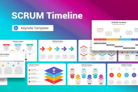 SCRUM Timeline Keynote Template, Keynote Template, 13392, Lavoro — PoweredTemplate.com
