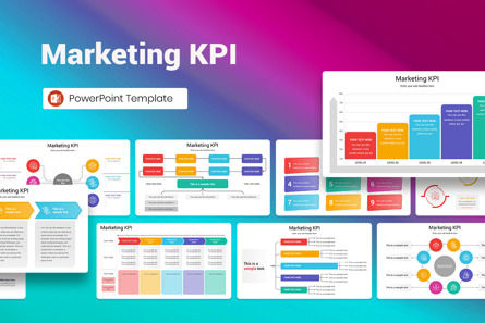 Marketing KPI PowerPoint Template, Templat PowerPoint, 13398, Bisnis — PoweredTemplate.com