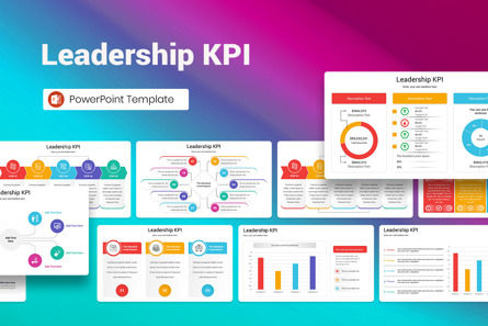 Leadership KPI PowerPoint Template, 파워 포인트 템플릿, 13399, 비즈니스 — PoweredTemplate.com