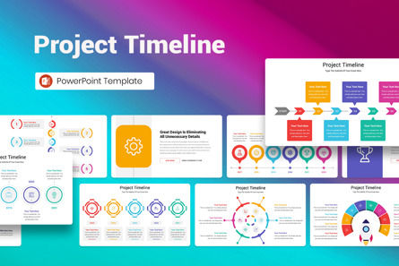 Project Timeline PowerPoint Template, PowerPointテンプレート, 13401, ビジネス — PoweredTemplate.com