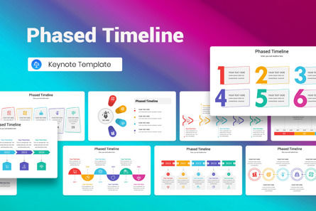 Phased Timeline Keynote Template, Keynote Template, 13428, Business — PoweredTemplate.com